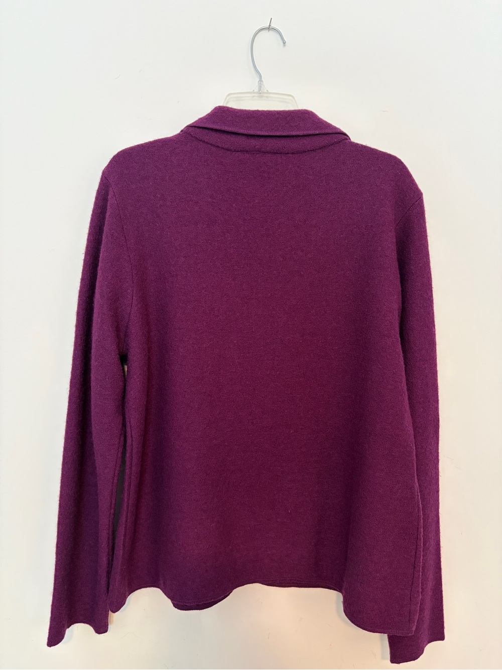 Jane Ashley Plum Button-Front Knit Jacket - Picture 2 of 5